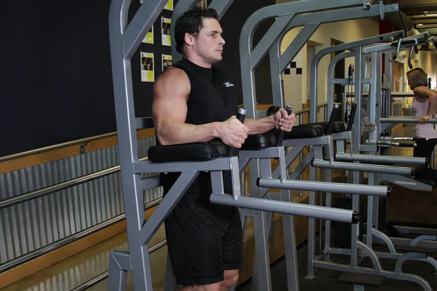 Knee/Hip Raise On Parallel Bars Knee/Hip Raise On Parallel Bars