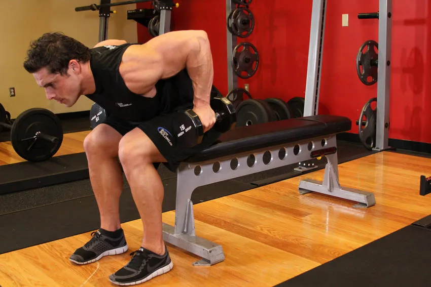 Seated Bent-Over Two-Arm Dumbbell Triceps Extension Seated Bent-Over Two-Arm Dumbbell Triceps Extension