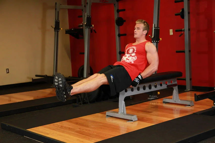 Seated Flat Bench Leg Pull-In Seated Flat Bench Leg Pull-In
