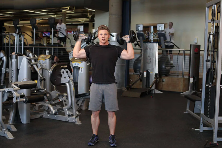 Standing Alternating Dumbbell Press Standing Alternating Dumbbell Press